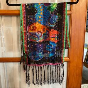 Laurel Burch 100%silk colorful doggie scarf. Brand New. Gorgeous colors.